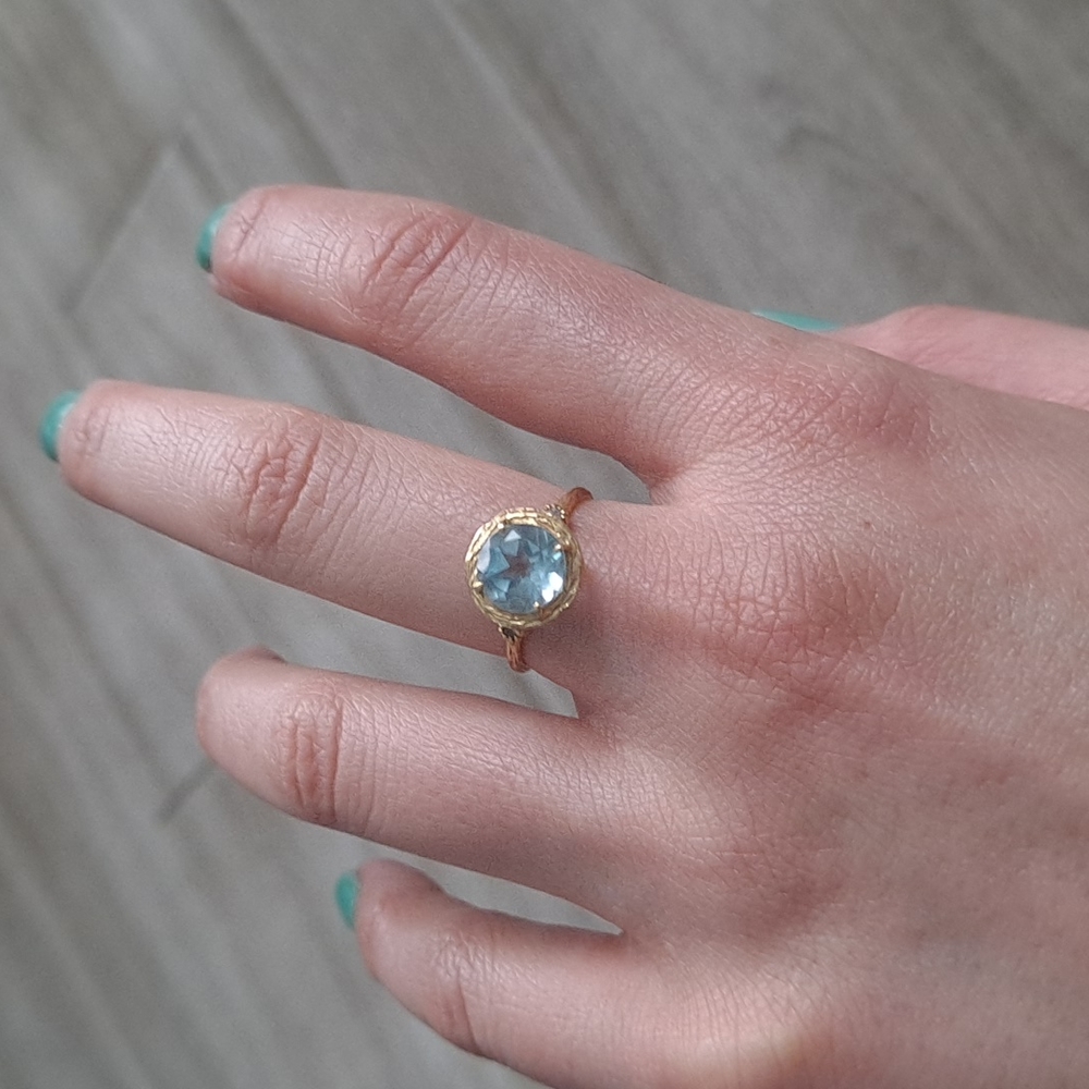 14K gold aquamarine ring - Picture 9 of 16